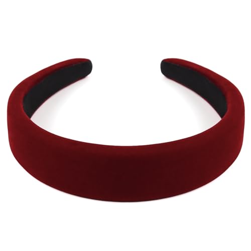Black Velvet Headband for Women - Non Slip Thick 1.3 Inches Wide Headband for Women's Hair Fashion Accessory