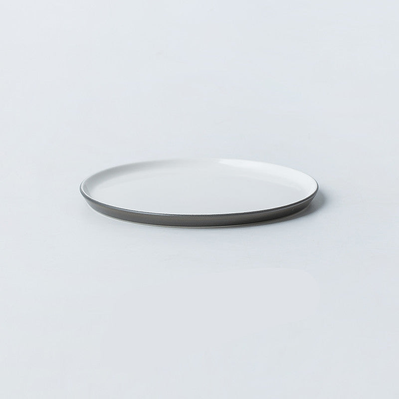 Simple Round Dessert Plate Tray - Porcelain Nordic Style Flatware Set