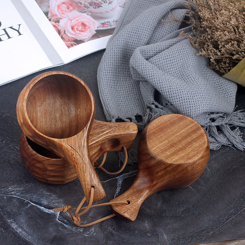 Wooden Water Cup Acacia Mangium Handcrafted Drinkware - Multiple Variants