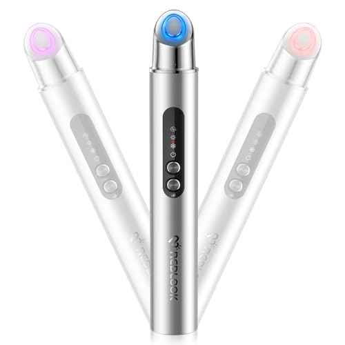 REDLOOK Depuffing Wand - Multi-Mode Cold & Heat Eye with Massager,At Home Face Roller Tool, Beauty Wand for Puffiness Reduction, Dark Circles, and Let The Skin Be Full of Radiance - Silver