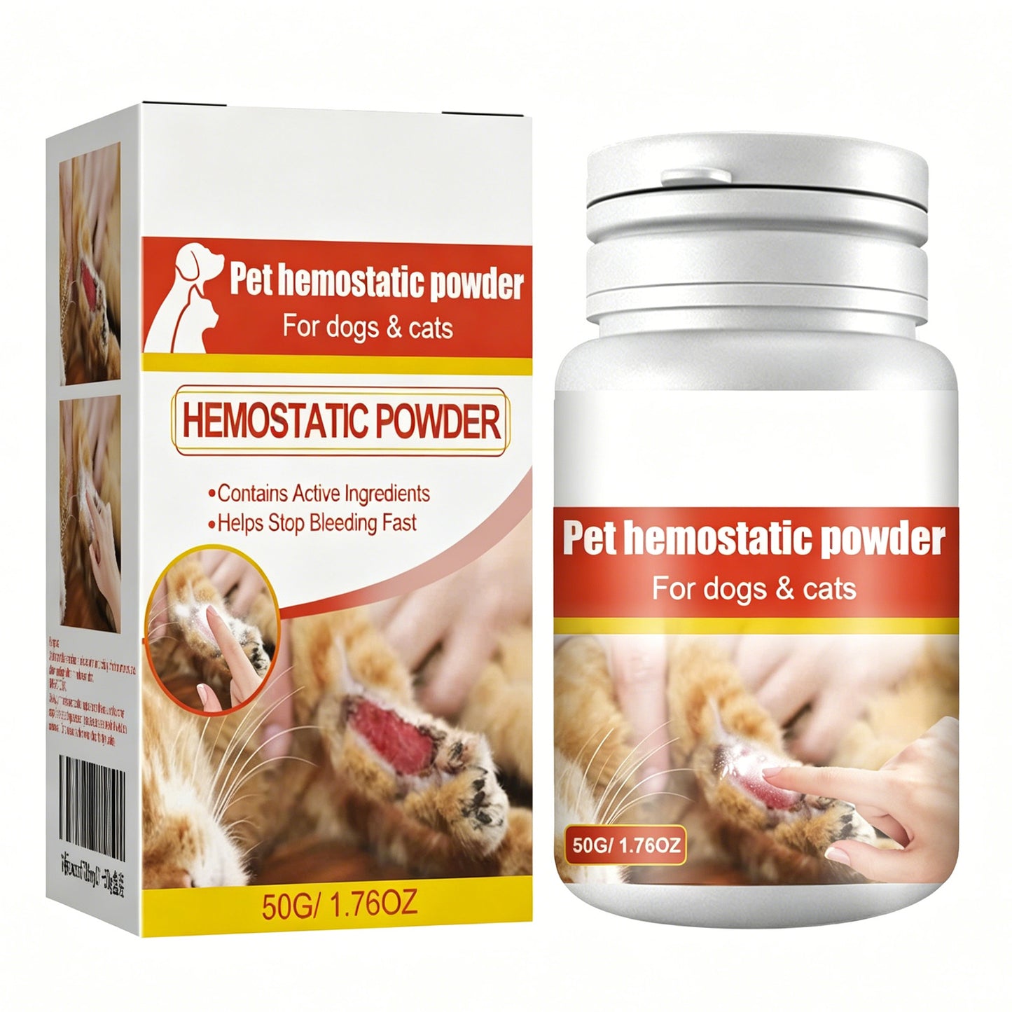 Pet Hemostatic Powder for Dogs and Cats - Fast Bleeding Stop Wound Care 50g