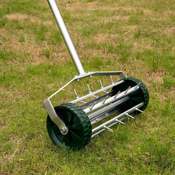 Heavy Duty Lawn Aerator with Steel Handle - Soil & Grass Maintenance Tool