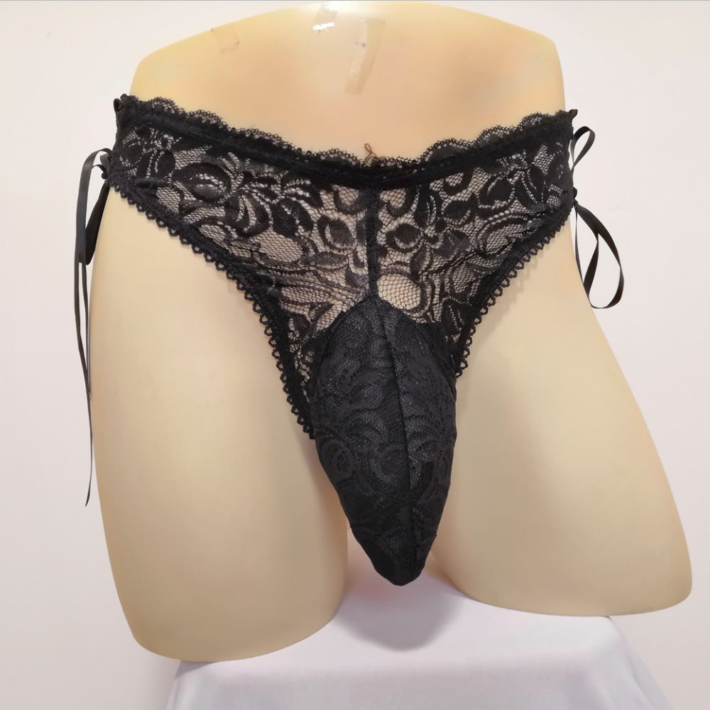 Men's Lace Panties Underwear with Temptation Style - Black, M-XXL
