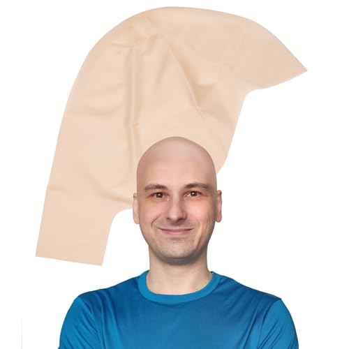 Kangaroo Latex Bald Cap for Adults - Beige Realistic Head Skin Bald Cap Wig for Men and Women - Halloween Costume Makeup Accessory for Theater, Cosplay and Dressup Apparel