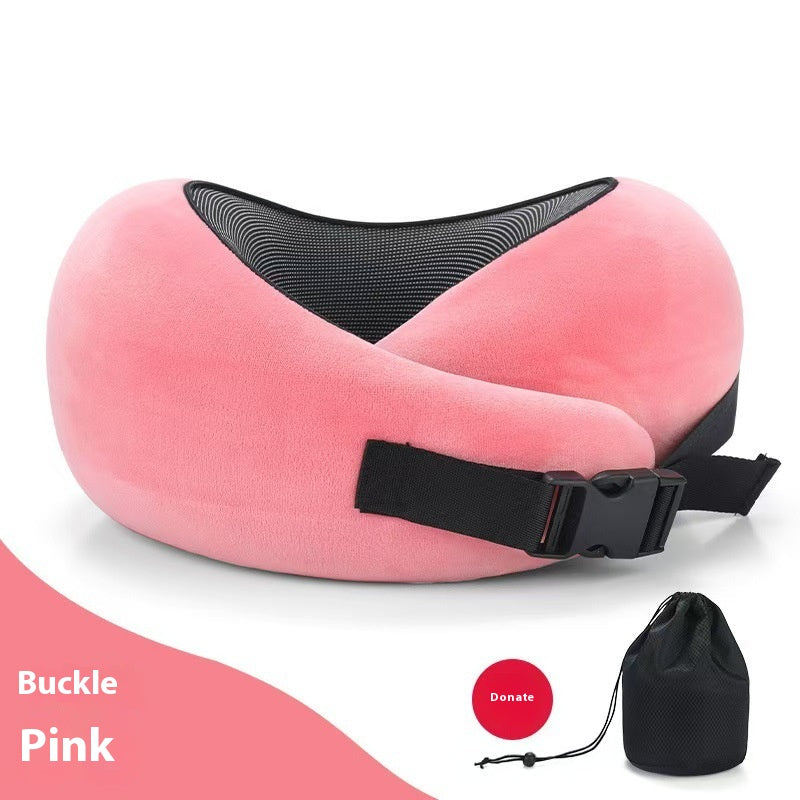 U-Shaped Memory Foam Travel Pillow - Adjustable Neck Support