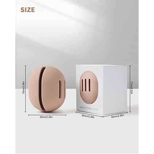 CORNERIA Integrated Makeup Sponge Travel Case, Silcone Washable Reusable Makeup Sponge Holder, Blender Holder Beauty Makeup Sponge Protective Carrying Case