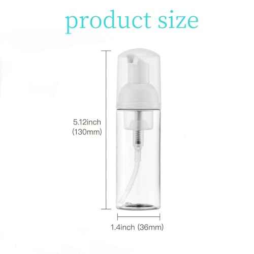 3 Pack Foam Pump Bottle Travel 60 ml/2 oz Small Size Mousse Foaming Soap Dispenser, Clear Plastic Foam Soap Dispenser Mini Empty Refillable Pump Containers(Mixed Color)