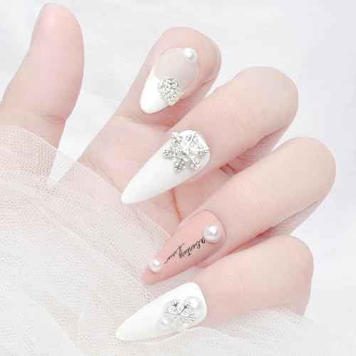 50PCS Silver Snowflakes Charms for Nails - 3D Metal Snowflakes Nail Art Accessories for Winter Christmas Decoration
