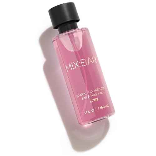 MIX:BAR Sparkling Hibiscus Hair + Body Mist, Bedroom Linen Spray - Notes of Bergamot, Hibiscus, Champagne Bubbles, Cashmere Musk, Fruity Scent, 5oz