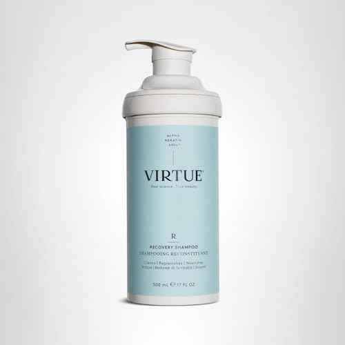 VIRTUE Recovery Sulfate Free Shampoo with Keratin and Baobab Seed Oil for Damaged Hair, Color Safe