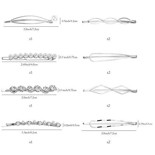 12 Pcs Hair Pins Set,Pearl Hair Clips Geometric Hair Pins Metal Hairpin,Minimalist Hair Styling Jewelry,Wedding Dainty Hair Barrettes Accessories,Bobby Pin for Girl Women