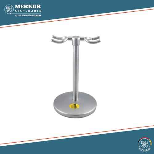 MERKUR Shaving Stand for Razor and Brush in Matt Chrome | Fits 700002 Matt Futur Adjustable Razor | 1700002 Matt Shaving Brush
