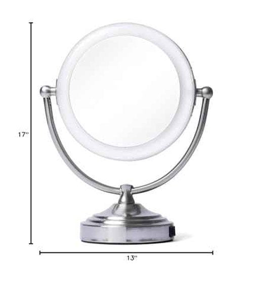 Floxite 1X/10X Magnifying Mirrorr with Light LED Lighted Magnifying Makeup Mirror, Pro-Size Extra Large Vanity Mirror with Outlet, Chrome