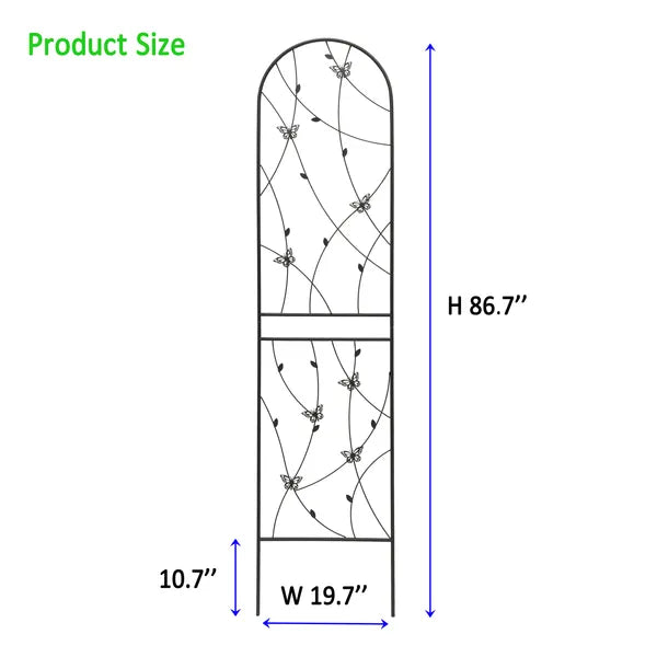 Metal Garden Trellis for Climbing Plants - 4 Pack, Black