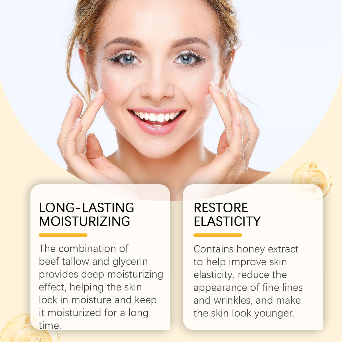 Honey Moisturizer for Face and Body - Nourishing hydrating cream 60g