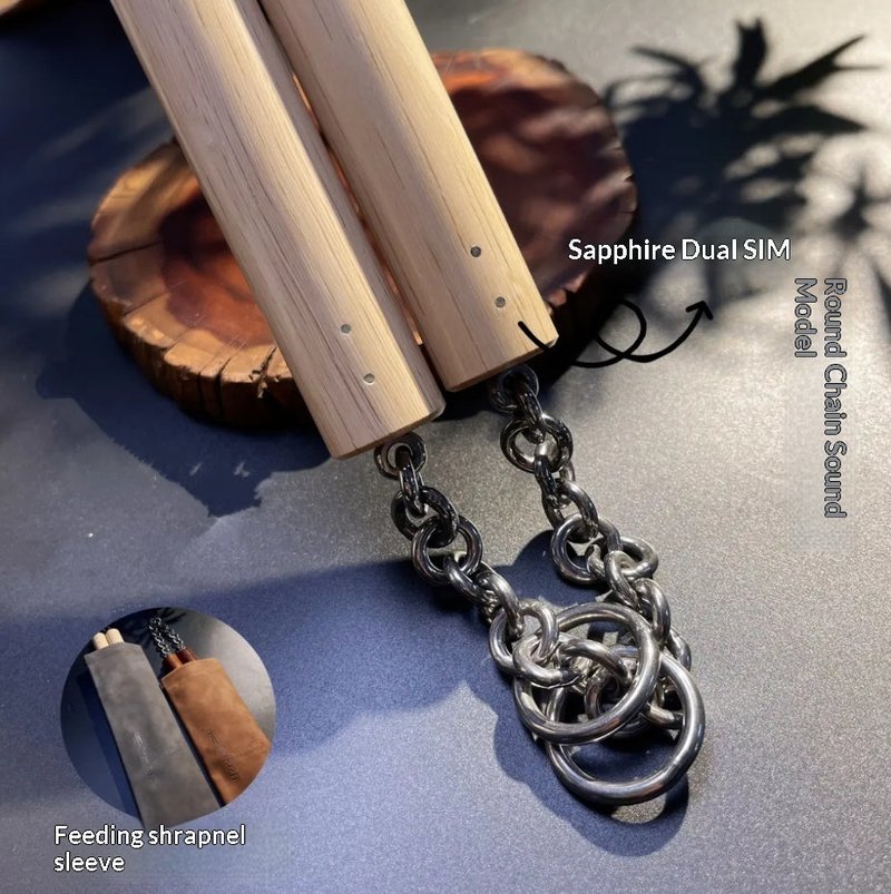 Dual-Purpose Wooden Staff with Round and Oval Shapes - Silent & Voice Styles