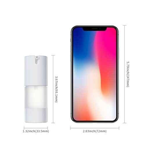 longway 0.5 Oz 15ml Airless Pump Bottles,Small Plastic Travel Vacuum Cosmetic Pump Bottles for Lotion and Cream(Pack of 6, Frosted)