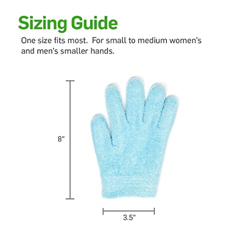 NatraCure Moisturizing Gel Gloves - (for Dry, Cracked Skin, Aging Hands, Cuticles, Eczema, After Hand Washing, Instead of Overnight Sleeping Gloves, Lotion, Cream) - Color: Aqua