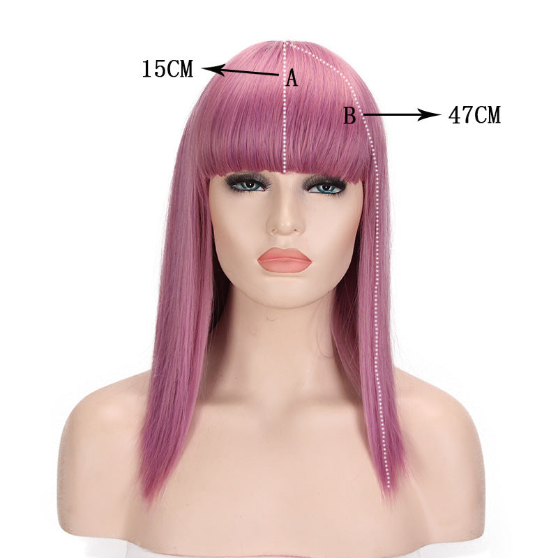 Cosplay Synthetic Wig with Bangs & Long Straight Hair - High Temperature Wire, 47cm or 60cm