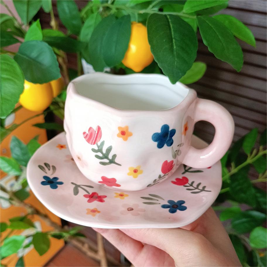Vintage Floral Tea Cup and Saucer Set - 260ml Home Kitchenware