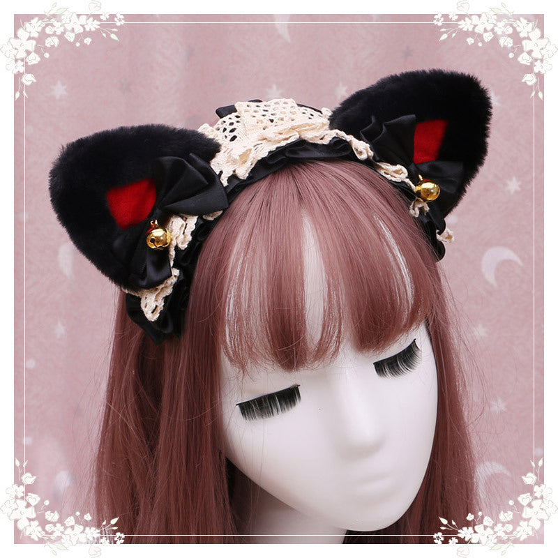 Lolita Cat Ear Headband with Lace - Hair Accessory