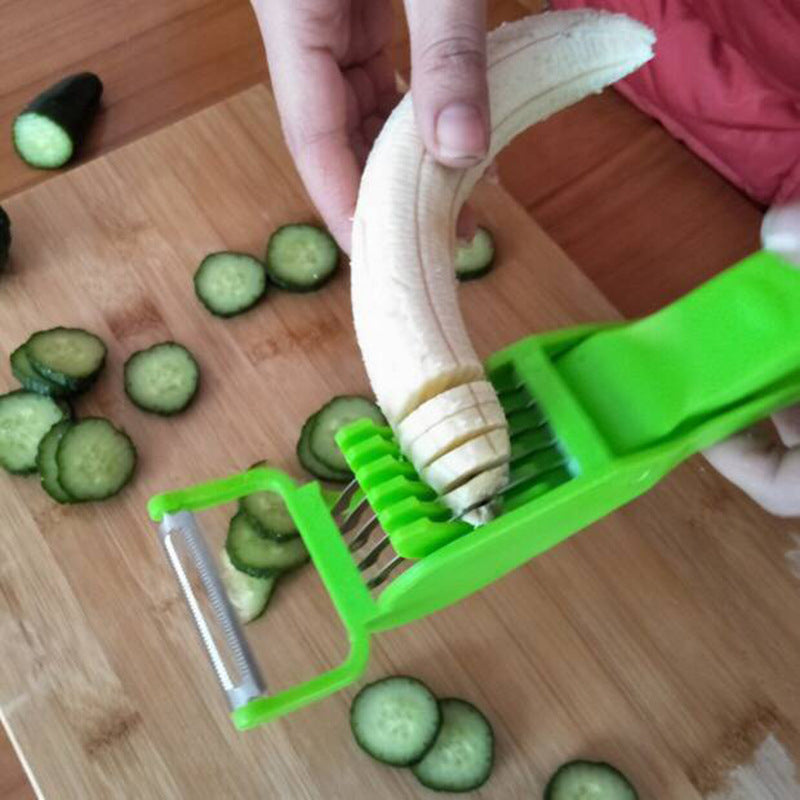 Vegetable & Fruit Slicer Peeler - Kitchen Gadgets for Cucumber Banana Ham