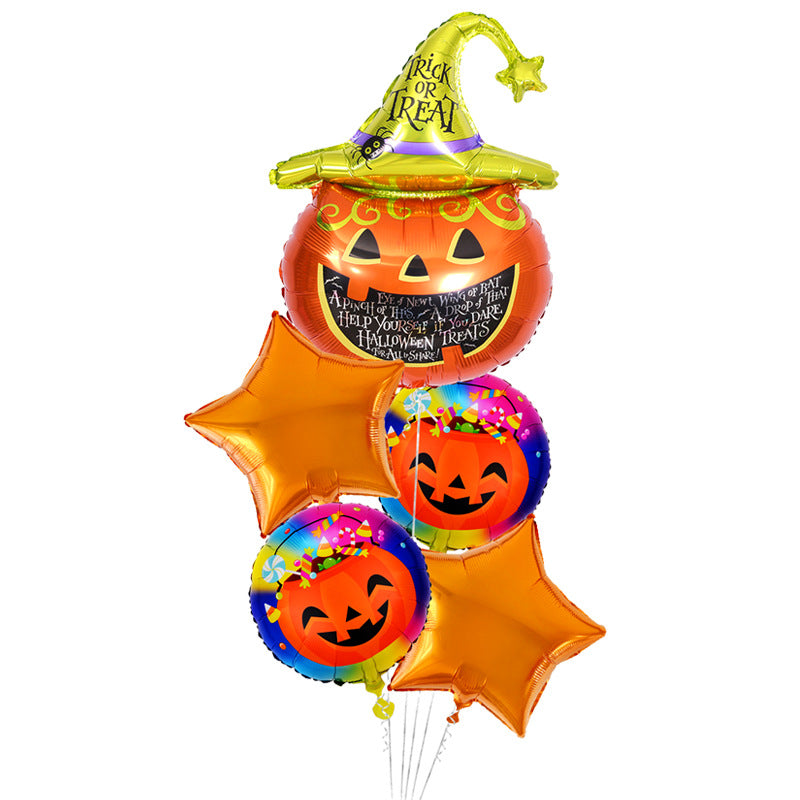 Halloween Themed Aluminum Film Balloons - 5-Piece Set for Parties & Decorations