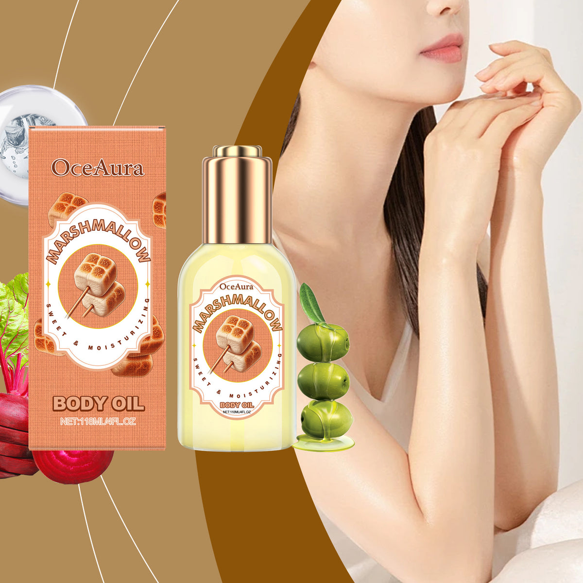 Cotton Candy Flavor Body Moisturizing Treatment Oil