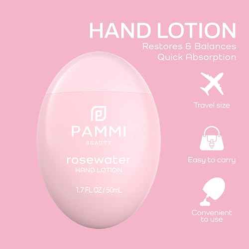 PAMMI Rose Water Lotion for Women & Men 50ml / 1.7oz ? Hydrating Hand & Body Moisturizer for Dry Skin, Mini Travel Size Lotion, Body Care, Travel Lotions for Soft, Smooth Skin - 2 Pack