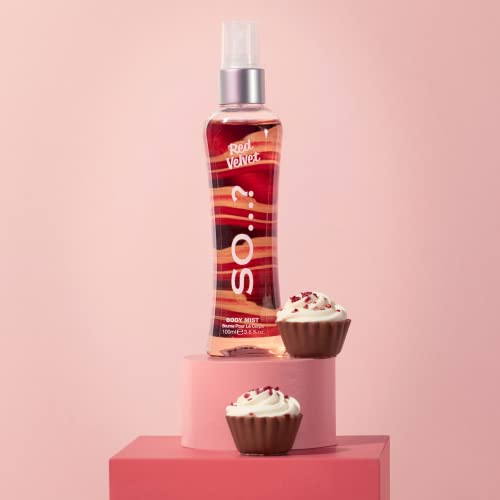 So¡¦? Red Velvet Body Mist - Fruity, Floral, Vanilla Perfume for Women - 6 Hour Wear Body Spray for Women - Cruelty Free - 3.5 oz