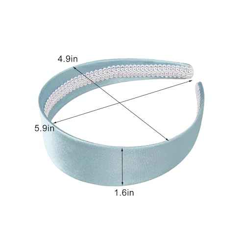 Ivyu Cinderella Blue Headband for Women Light Blue Teal Headband Large Thick Wide Headbands 70s Headband for Girls