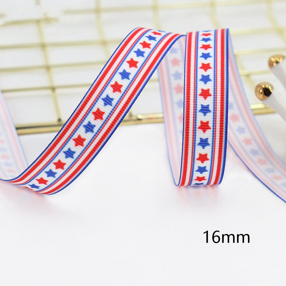 Stars and Stripes Ribbon Dovetail Bowknot Hair Accessory - Multiple Colors & Lengths