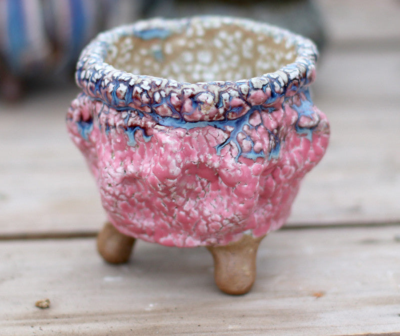 Creative Ceramic Flowerpot with Hand-Controlled Bursting Flow Glaze
