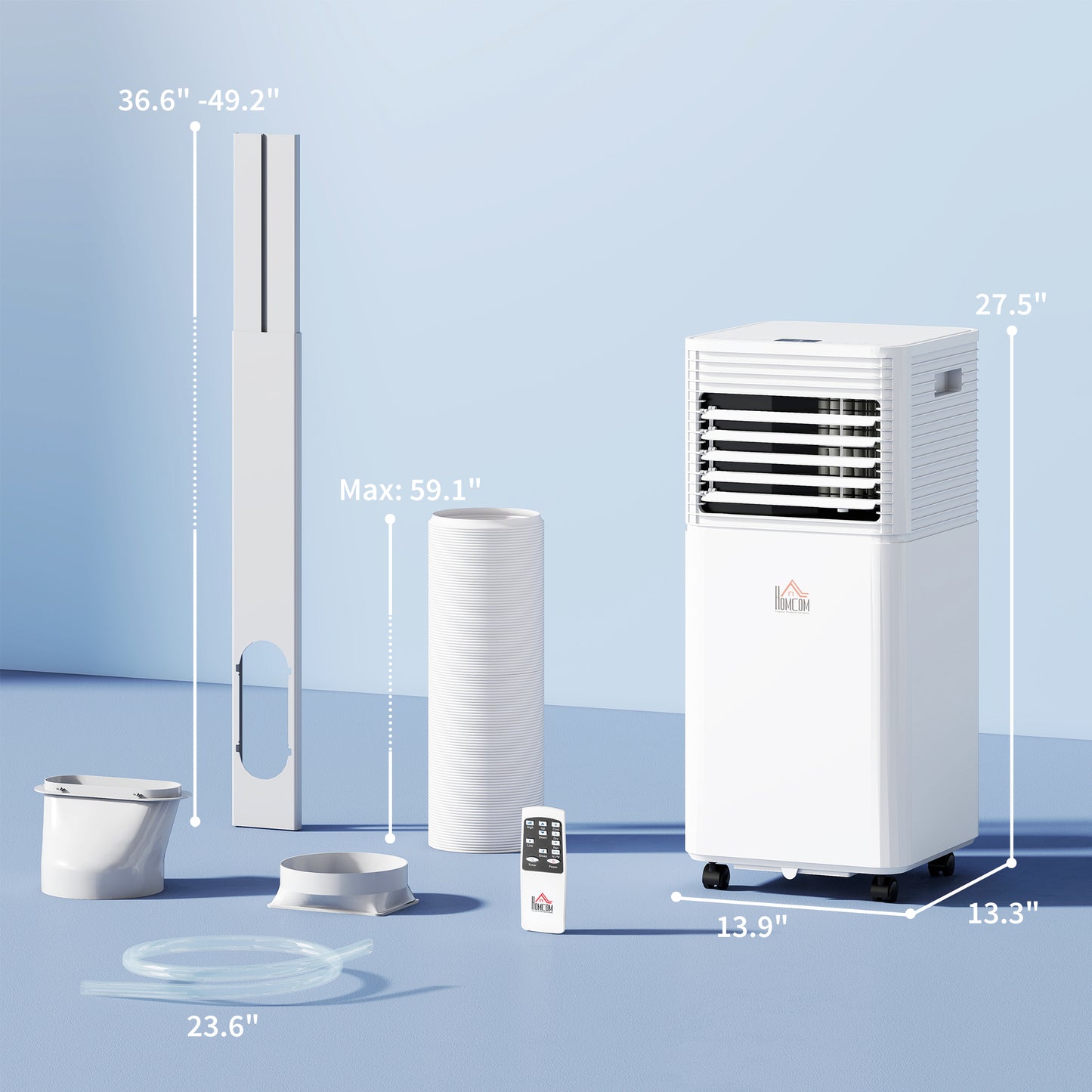 Portable 10000 BTU Air Conditioner with Remote & Timer - White