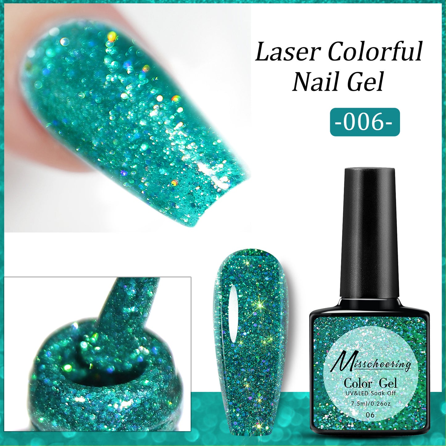 Diamond Sequins Glue for Nail Art - Gradient UV Polish & Glitter Embellishments