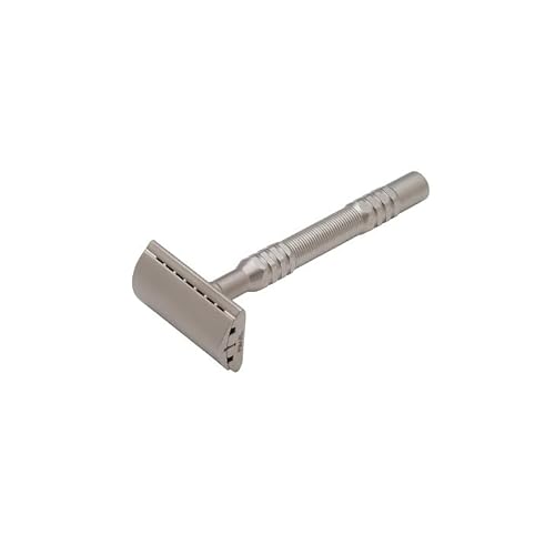 PEARL Premium Shaving Double Edge Safety Razor for Men- Semi Slant Stainless Steel | Triple Plating, Gift Kit | Efficient & Gentle Shave for Thick, Wiry Hair Sensitive Skin | L-65 Semi Slant DE Razor