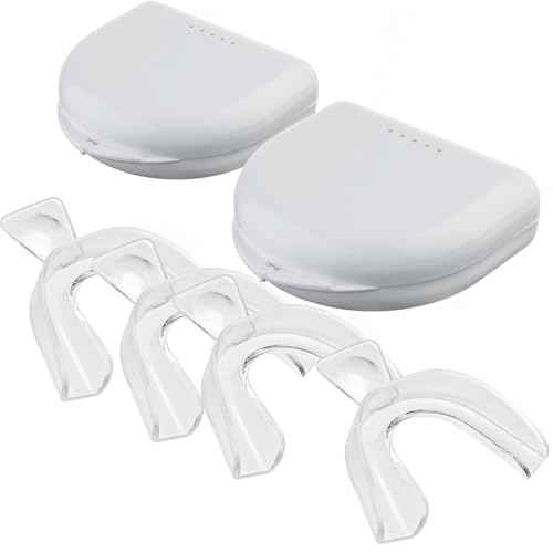 Teeth Whitening Trays Moldable 4 Dental Trays 2 Retainer Case Teeth Trays for Tooth Whitening Gel Compatible with Opalescence Teeth Whitening Gel