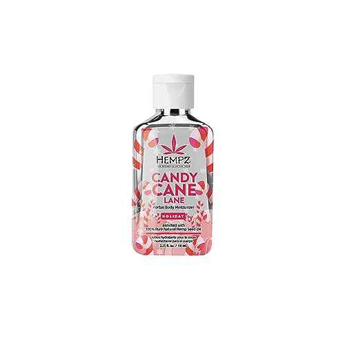Hempz Limited Edition Peppermint Candy Cane Herbal Body Lotion Moisturizer (2.25 Oz) ? Holiday Body Lotion for Women or Men with Dry or Sensitive Skin - Hydrating Face Moisturizer for Daily Radiance