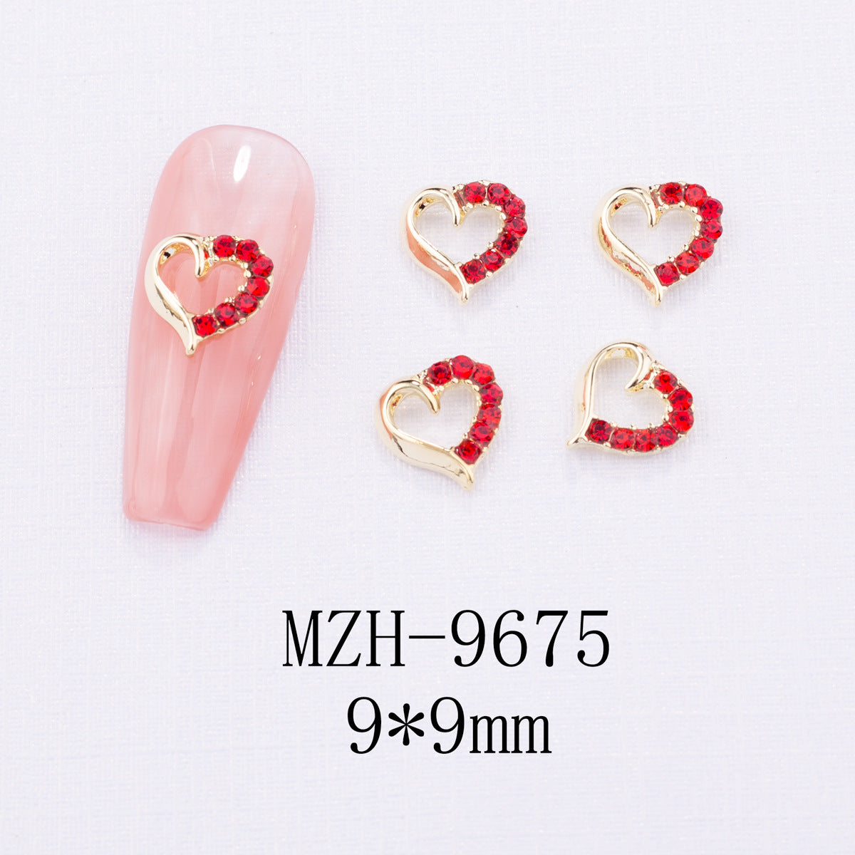 Glass Nail Decorations with Red Bow Design - Assorted Series