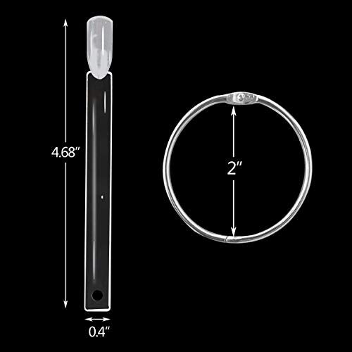 2 Set 100 Tips Clear Nail Art Swatches Sticks Polish Board Display Practice Sticks Tool Transparent Fan-shaped Nail Art Tips False Nail Sticks with Metal Screw Ring Plastic Christmas Gift