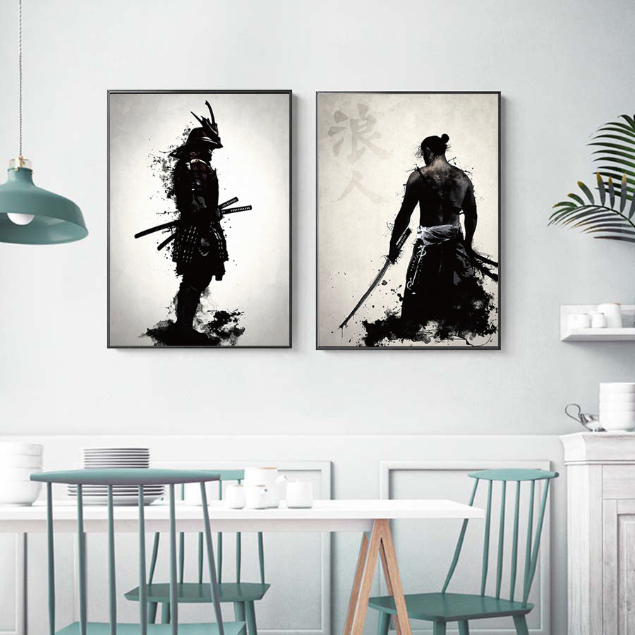 Japanese Samurai Canvas Wall Art for Living Room Home Decor - Multiple Sizes