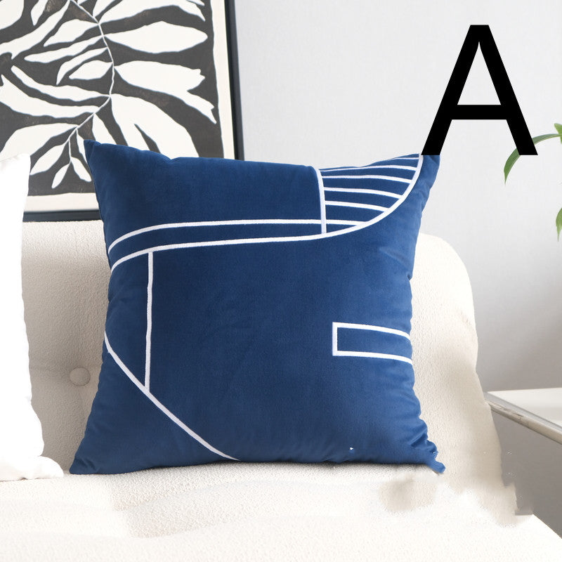 Velvet Minimalist Bedside Cushion Pillow 45x45cm Home Decor