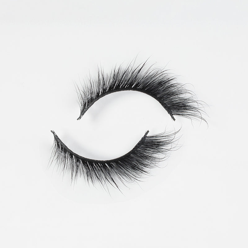 False Eyelashes with Elongated Messy Curled Eye Tails - 12mm Length