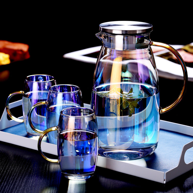 Colorful Glass Water Bottle with Borosilicate Material and Teapot Options