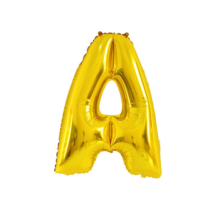 Gold Letter Balloon Set for Birthday Wedding Celebration - Aluminum Foil Party Decor
