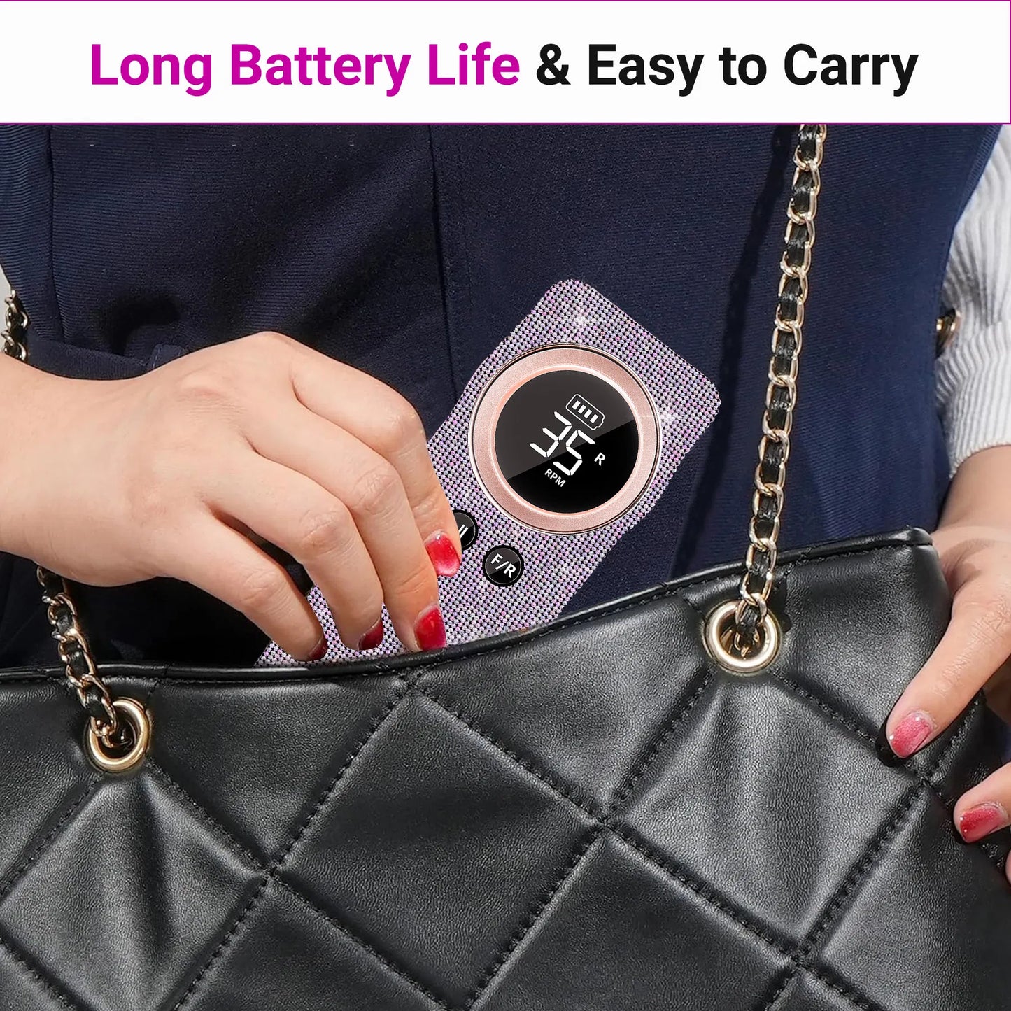Professional Portable Electric Nail Drill - 35000RPM Rechargeable Manicure Tool