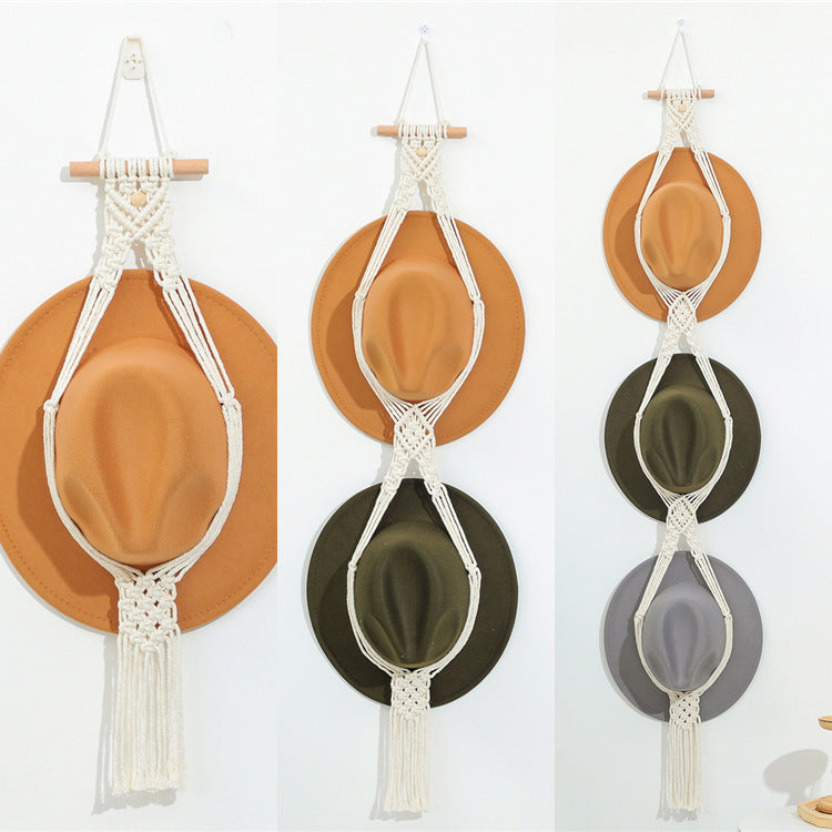Multi-Layer Wall-Mounted Storage Rack with Clip-On Tassel Ornaments