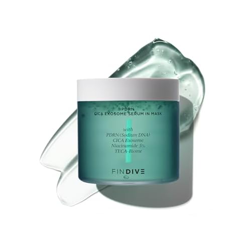 FINDIVE OFFICIAL PDRN CICA Exosome Serum in Mask, PDRN (Sodium DNA) 5,000ppm, Cica Exosome 1,000ppm, Marin Collagen, Soothes, Regenerates Skin, Korean Skincare 6.76fl.oz
