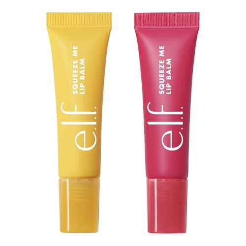 e.l.f. Squeeze Me More Lip Balm Duo, Moisturizing Balm For A Sheer Tint Of Color, Made With Hyaluronic Acid, Vegan & Cruelty-Free, Mango & Watermelon