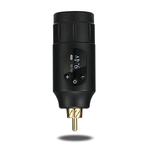 1300mAh OLED Tattoo Battery Power Supply for Rotary Tattoo Machine Portable Rechargeable Coreless Motor for Tattoo Pen Machine (OLED-Black)